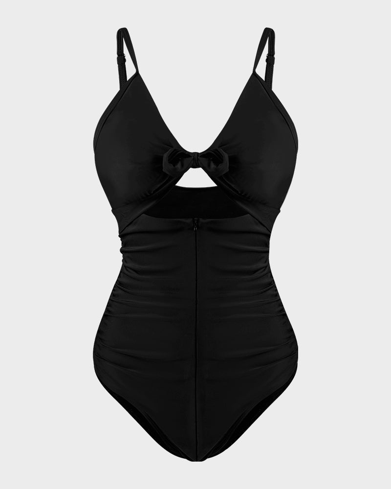 One-Piece Shaping Swimsuit with Front Tie for Women – Sculpt Tie