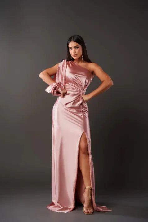 Robe Longue de Soirée à Épaule Unique