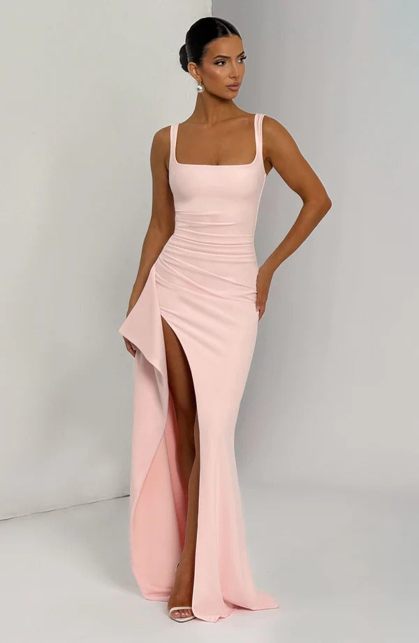 Robe Longue à Fente Élégante pour Femme – Style Moderne de Soirée