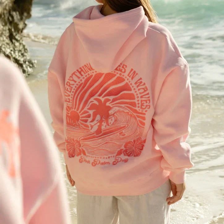 Felpa con Cappuccio Onde di Mezzanotte – Moda Estiva per Donna