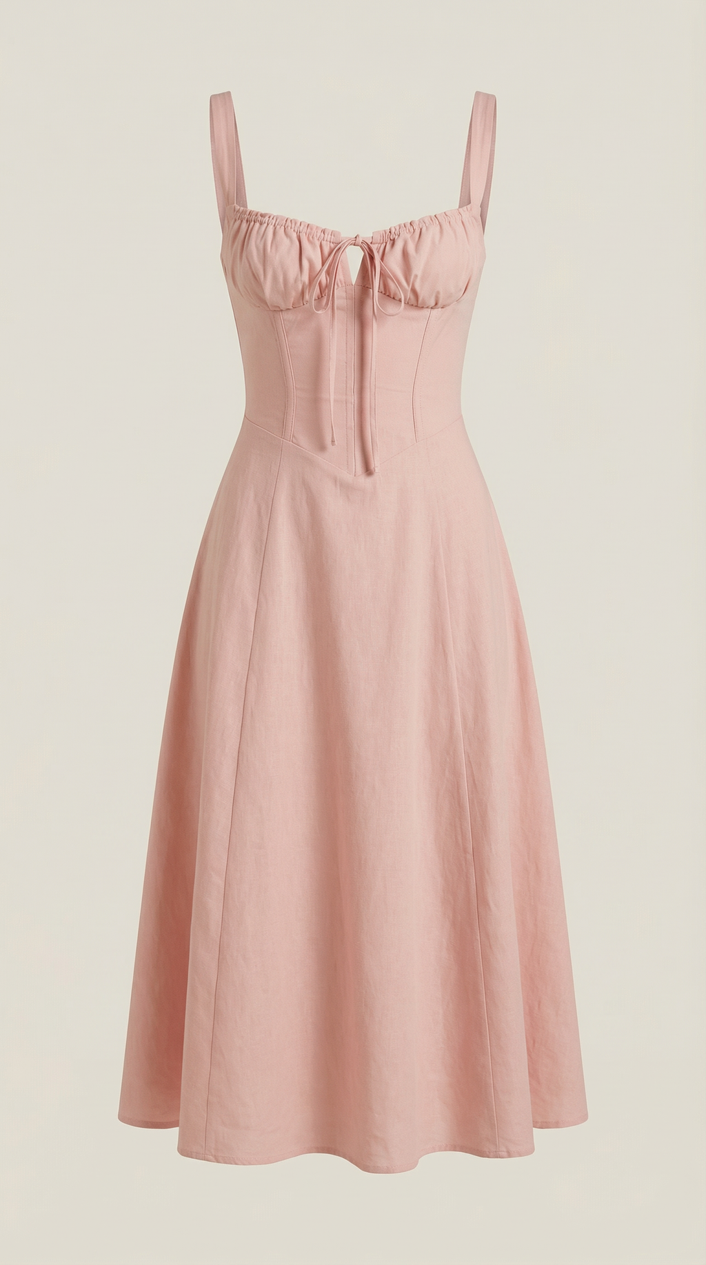 Vestito Midi con Lacci Donna Scollo a Cuore Gonna Svasata Spacco Laterale – Jadélia