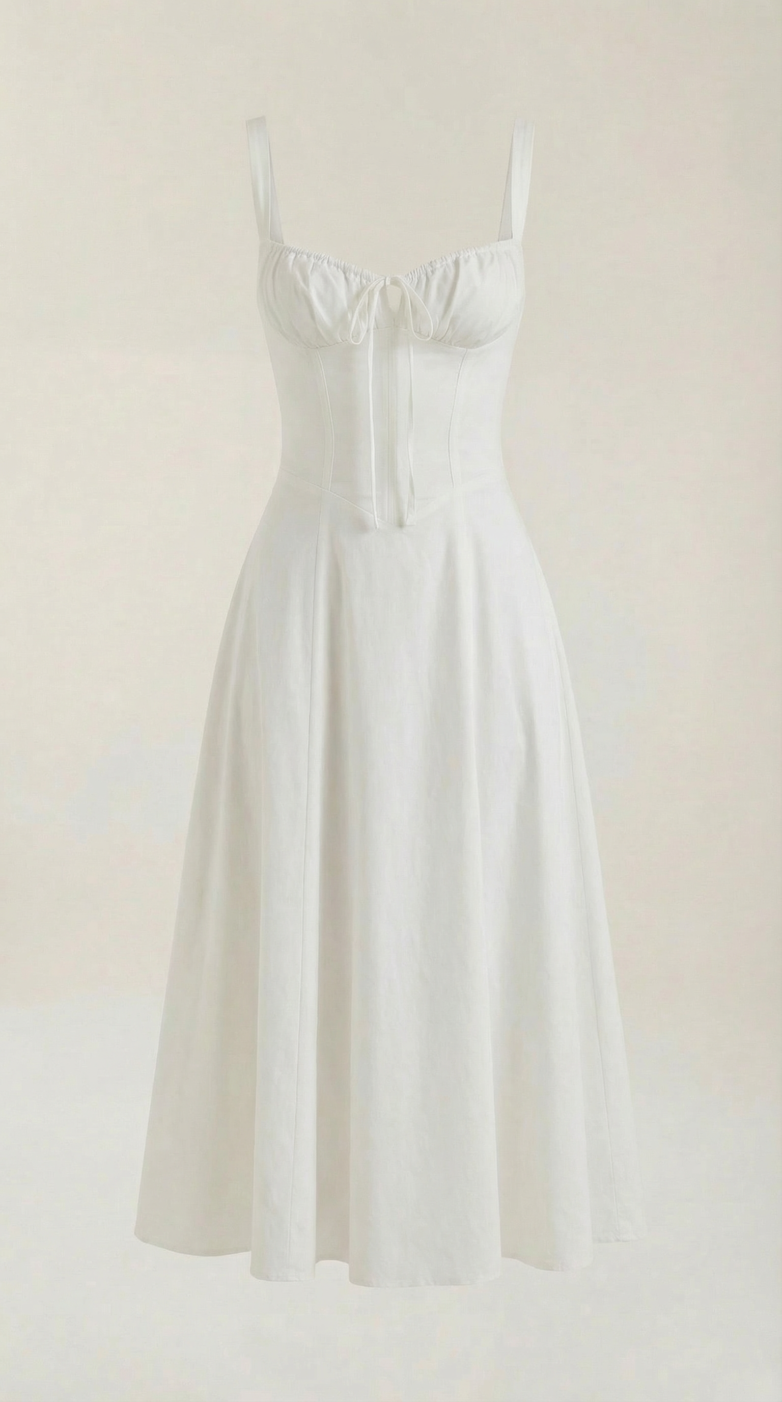 Robe Midi à Lacets Femme Décolleté Cœur Jupe Évasée Fente Latérale – Jadélia