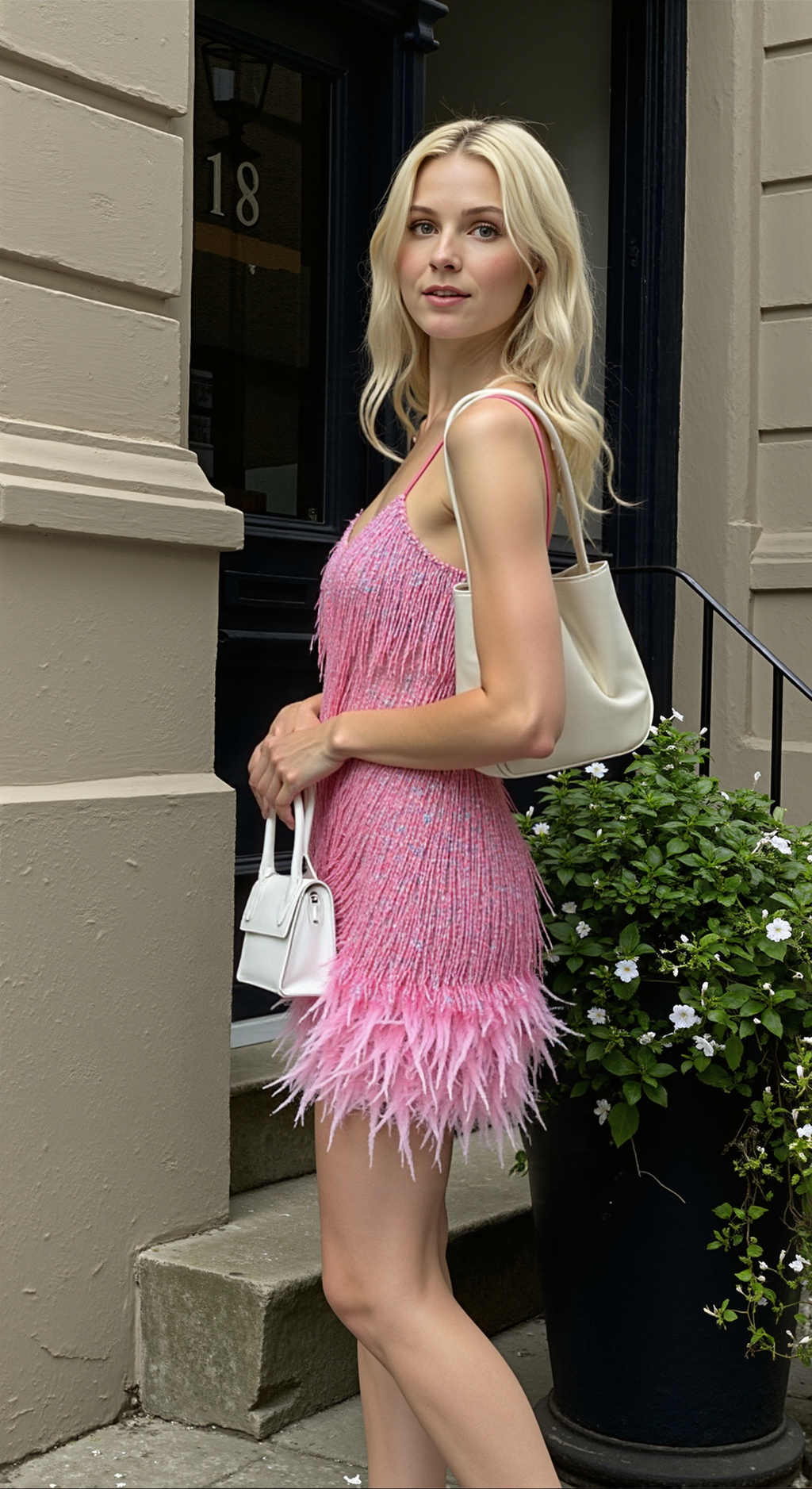 Robe Courte de Cocktail Femme à Franges et Bretelles Fines – Samba