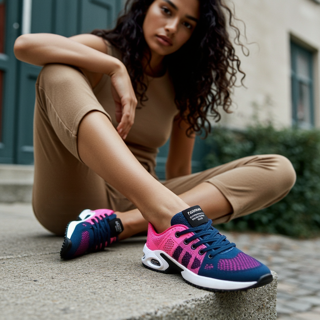 Zapatillas de running para mujer – Sneakers transpirables con amortiguación cómoda