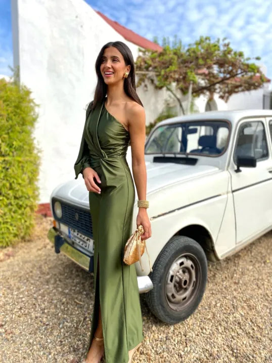 Long Evening Dress with One Shoulder